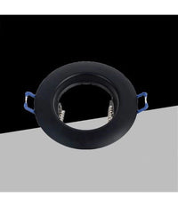 Portafaretto Ad Incasso Fisso Supporto Tondo Per Faretti Lampada In Alluminio P32  Nero       