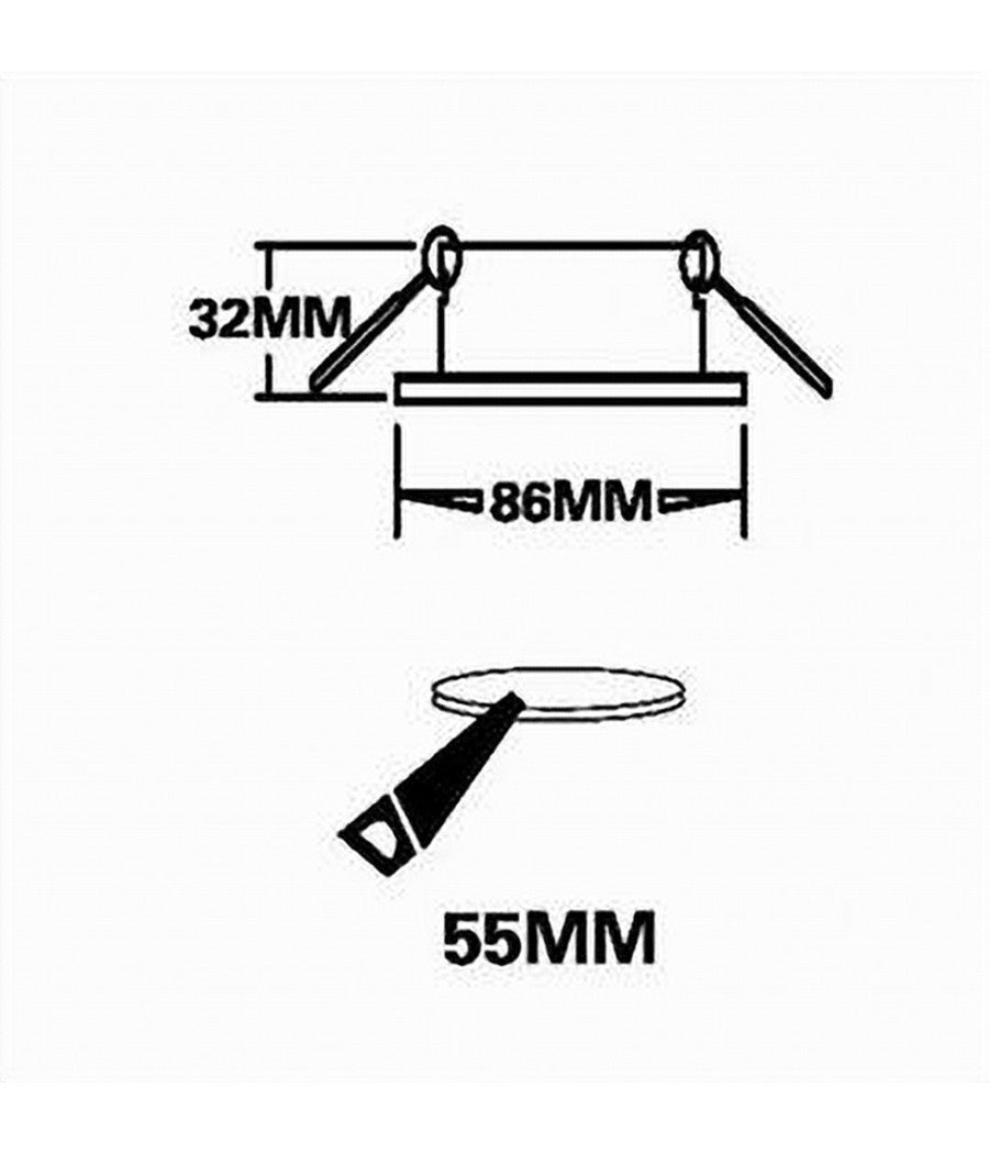 Portafaretto Ad Incasso Fisso Supporto Tondo Per Faretti Lampada In Alluminio P32  Nero       
