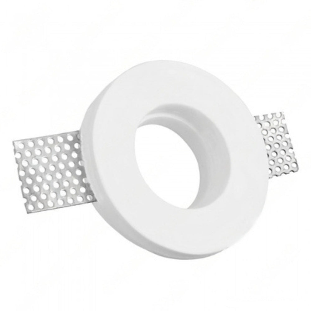 Portafaretto ad incasso rotondo bianco in gesso ø100x30 mm per GU10 e GU5.3 a led
