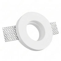 Portafaretto ad incasso rotondo bianco in gesso ø100x30 mm per GU10 e GU5.3 a led
