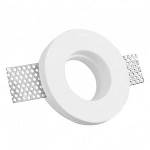 Portafaretto ad incasso rotondo bianco in gesso ø100x30 mm per GU10 e GU5.3 a led