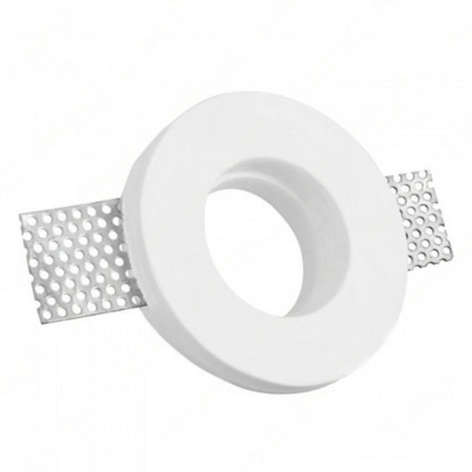 Portafaretto ad incasso rotondo bianco in gesso ø100x30 mm per GU10 e GU5.3 a led