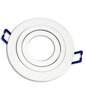 Portafaretto Da Incasso Rotondo Bianco Orientabile Supporto Per Faretto P11         