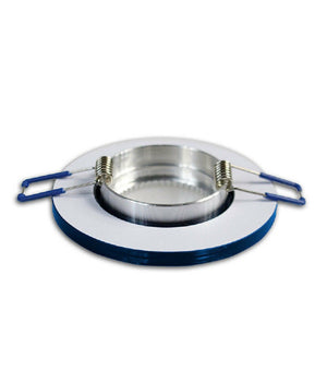 Trade Shop - Portafaretto Da Incasso Tondo Vetro Effetto Specchio Supporto Controsoffitto P19 - Blu