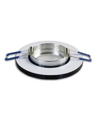 Portafaretto Da Incasso Tondo Vetro Effetto Specchio Supporto Controsoffitto P19         