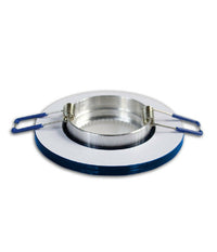 Portafaretto Da Incasso Tondo Vetro Effetto Specchio Supporto Controsoffitto P19         