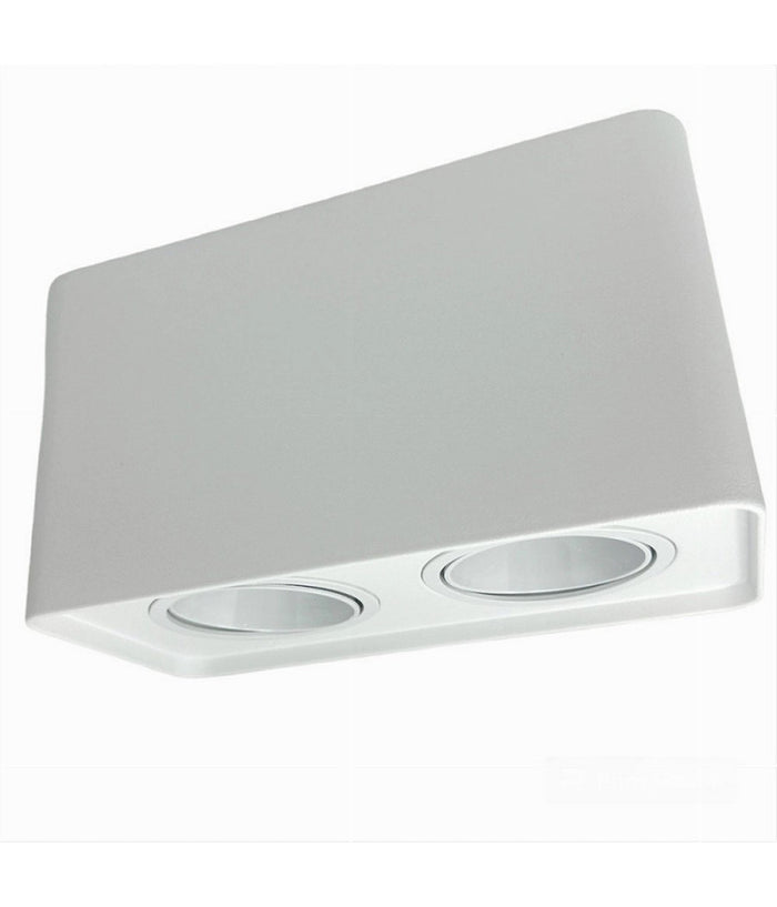 Portafaretto Doppio Orientabile Da Soffitto Bianco Per Faretto Gu10 Gu5.3 P34-b2         