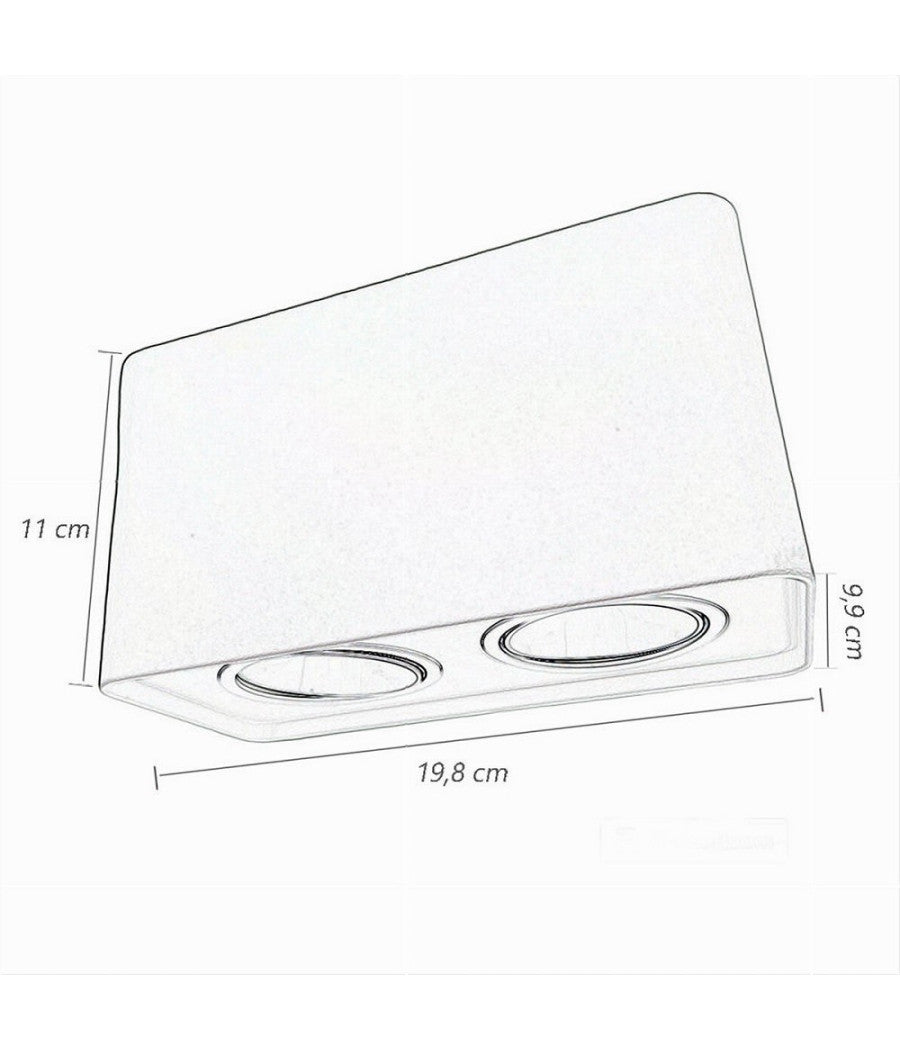 Portafaretto Doppio Orientabile Da Soffitto Bianco Per Faretto Gu10 Gu5.3 P34-b2         