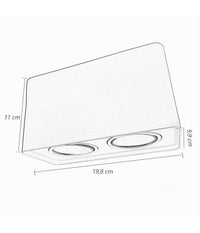 Portafaretto Doppio Orientabile Da Soffitto Bianco Per Faretto Gu10 Gu5.3 P34-b2         