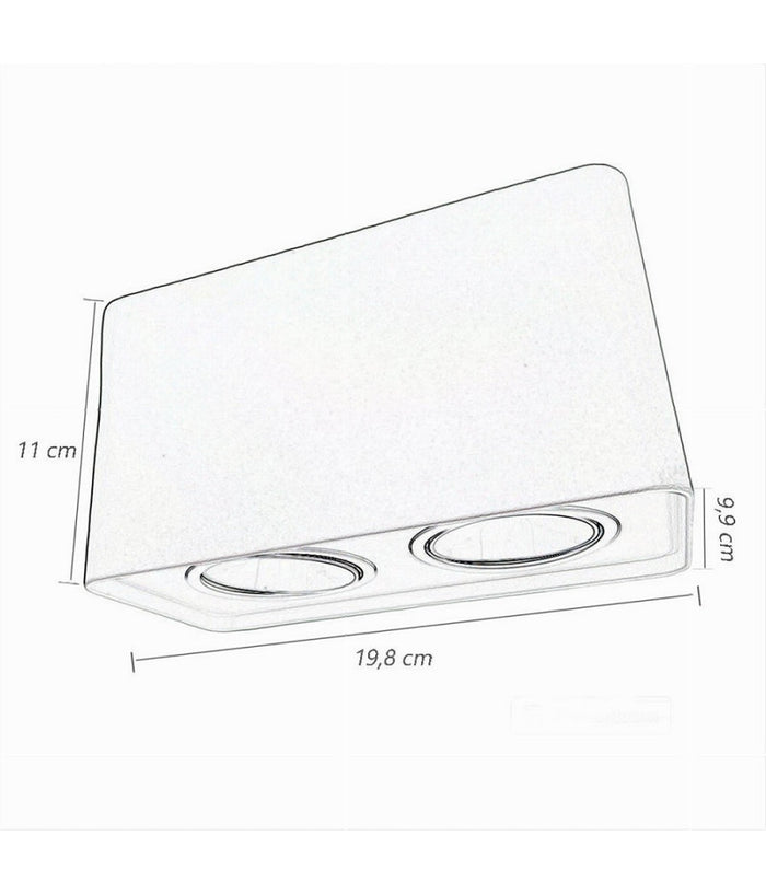 Portafaretto Doppio Orientabile Da Soffitto Bianco Per Faretto Gu10 Gu5.3 P34-b2         