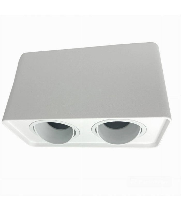 Portafaretto Doppio Orientabile Da Soffitto Bianco Per Faretto Gu10 Gu5.3 P34-b2         