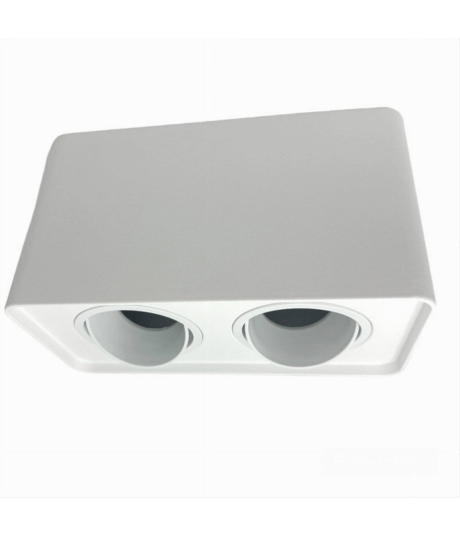 Portafaretto Doppio Orientabile Da Soffitto Bianco Per Faretto Gu10 Gu5.3 P34-b2         