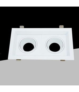 Portafaretto Doppio Orientabile Incasso Bianco Per Lampadine Gu10 Gu5.3 P33-b2         