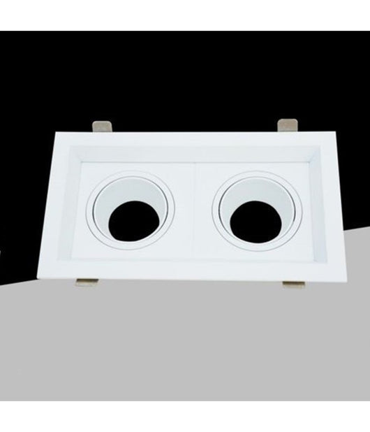 Portafaretto Doppio Orientabile Incasso Bianco Per Lampadine Gu10 Gu5.3 P33-b2         