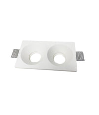 Portafaretto Gesso Doppio Rotondo Incasso A Scomparsa 2 Portalampada Gu10 Gs-24         