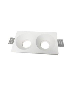 Portafaretto Gesso Doppio Rotondo Incasso A Scomparsa 2 Portalampada Gu10 Gs-24         