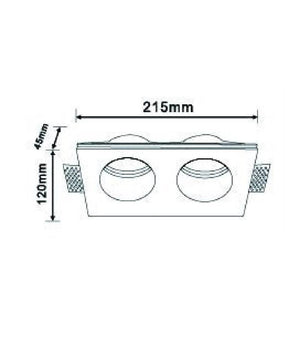 Portafaretto Gesso Doppio Rotondo Incasso A Scomparsa 2 Portalampada Gu10 Gs-24         