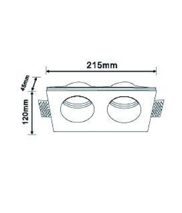 Portafaretto Gesso Doppio Rotondo Incasso A Scomparsa 2 Portalampada Gu10 Gs-24         
