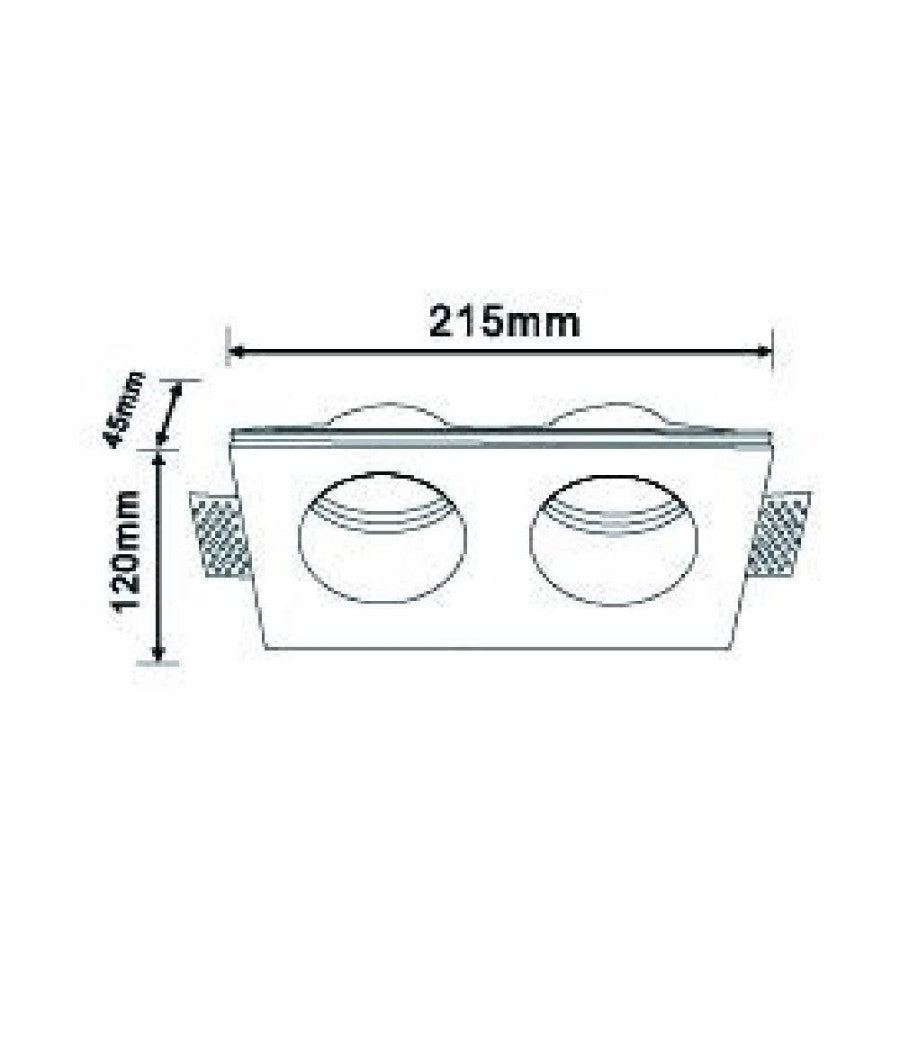 Portafaretto Gesso Doppio Rotondo Incasso A Scomparsa 2 Portalampada Gu10 Gs-24         