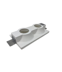 Portafaretto Gesso Doppio Rotondo Incasso A Scomparsa 2 Portalampada Gu10 Gs-24         