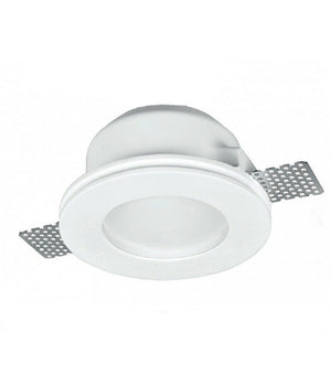 Portafaretto Gesso Incasso A Scomparsa Supporto Faretto Tondo Con Vetrino Gs-15         