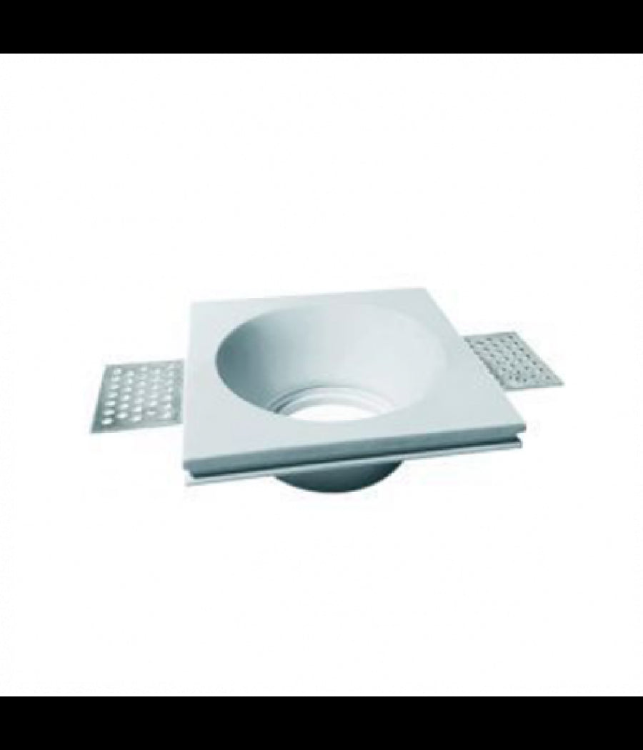 Portafaretto In Gesso A Incasso Verniciabile Rotondo Supporto Faretto Gu10 Gs-22         