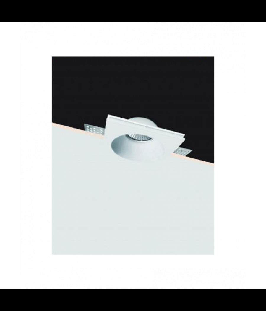 Portafaretto In Gesso A Incasso Verniciabile Rotondo Supporto Faretto Gu10 Gs-22         