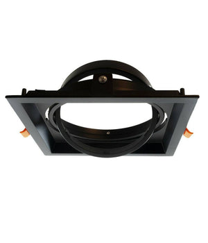 Portafaretto Incasso Ar111 Quadrato Supporto Per Faretti Illuminazione P-ar111-1  Nero       
