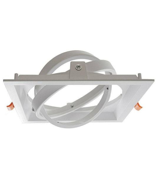 Portafaretto Incasso Ar111 Quadrato Supporto Per Faretti Illuminazione P-ar111-1  Bianco       
