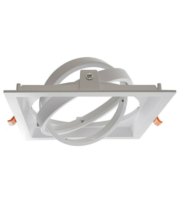 Portafaretto Incasso Ar111 Quadrato Supporto Per Faretti Illuminazione P-ar111-1  Bianco       