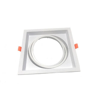 Portafaretto Incasso Ar111 Quadrato Supporto Per Faretti Illuminazione P-ar111-1  Bianco       