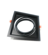 Portafaretto Incasso Ar111 Quadrato Supporto Per Faretti Illuminazione P-ar111-1  Nero       