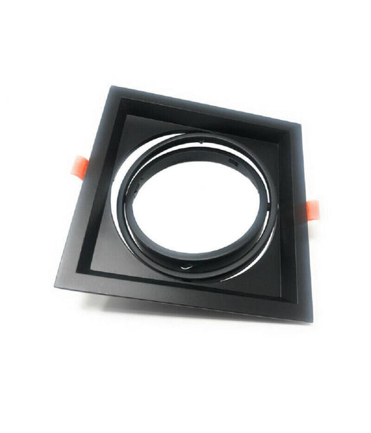 Portafaretto Incasso Ar111 Quadrato Supporto Per Faretti Illuminazione P-ar111-1  Nero       