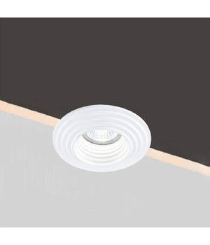 Portafaretto Incasso Gesso A Scomparsa Con Motivo Tondo Portalampada Gu10 Gs-17         