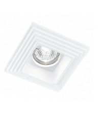 Portafaretto Incasso Gesso A Scomparsa Motivo Quadrato Portalampada Gu10 Gs-16         