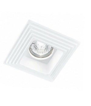 Portafaretto Incasso Gesso A Scomparsa Motivo Quadrato Portalampada Gu10 Gs-16         