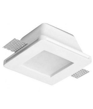 Portafaretto Incasso Gesso Con Vetrino Scomparsa Quadrato Supporto Faretti Gs-02         