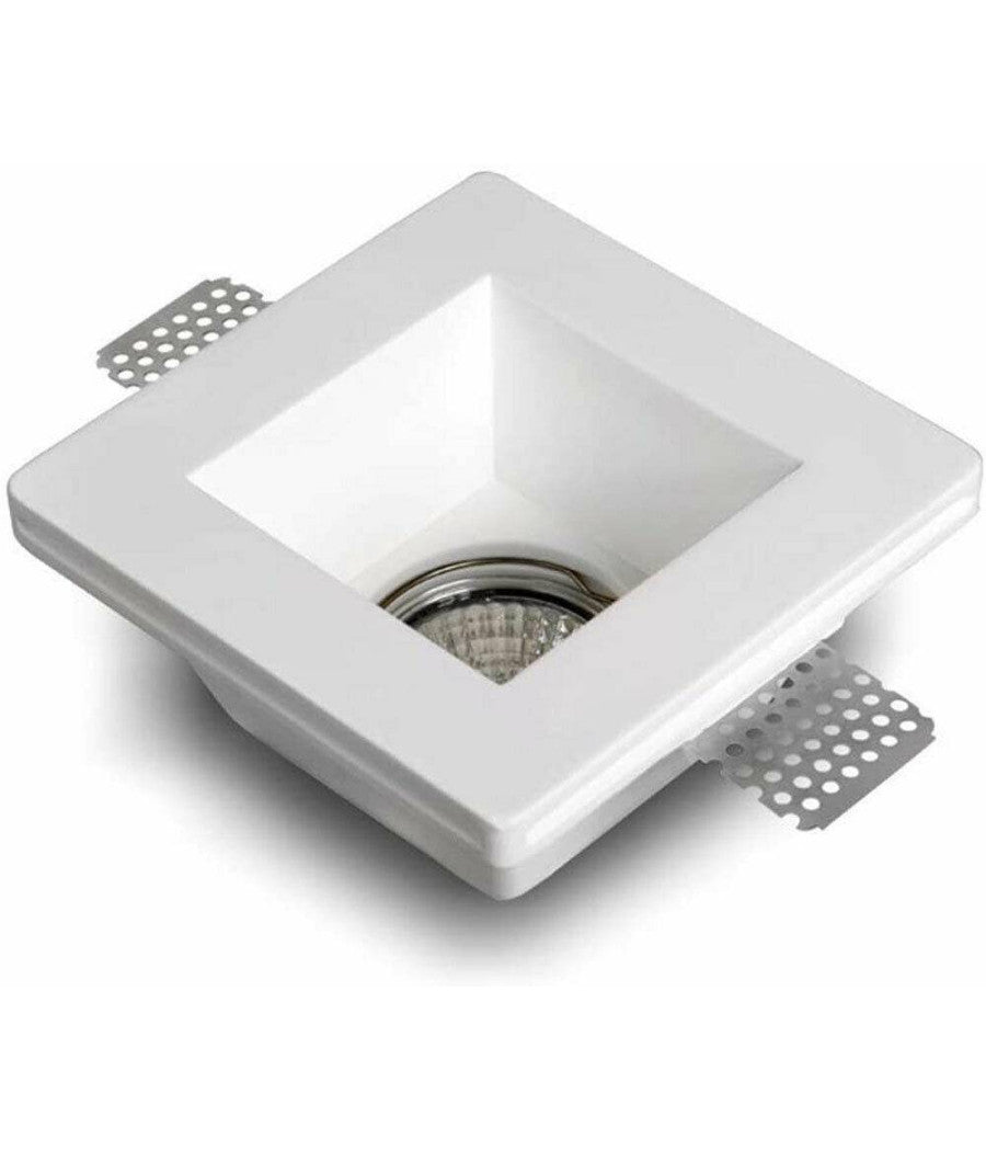 Portafaretto Incasso Gesso Con Vetrino Scomparsa Quadrato Supporto Faretti Gs-02         