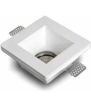 Portafaretto Incasso Gesso Con Vetrino Scomparsa Quadrato Supporto Faretti Gs-02         