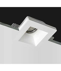 Portafaretto Incasso Gesso Con Vetrino Scomparsa Quadrato Supporto Faretti Gs-02         