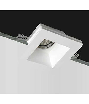 Portafaretto Incasso Gesso Con Vetrino Scomparsa Quadrato Supporto Faretti Gs-02         