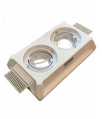 Portafaretto Incasso Gesso Doppio Orientabile A Scomparsa Portalampada Gu10 Gs21         