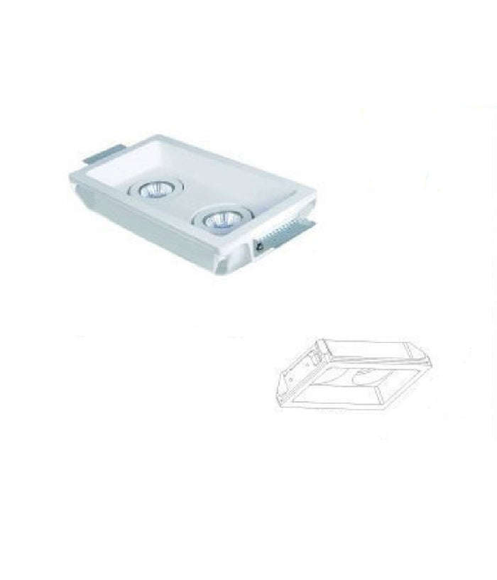 Portafaretto Incasso Gesso Doppio Orientabile A Scomparsa Portalampada Gu10 Gs21         