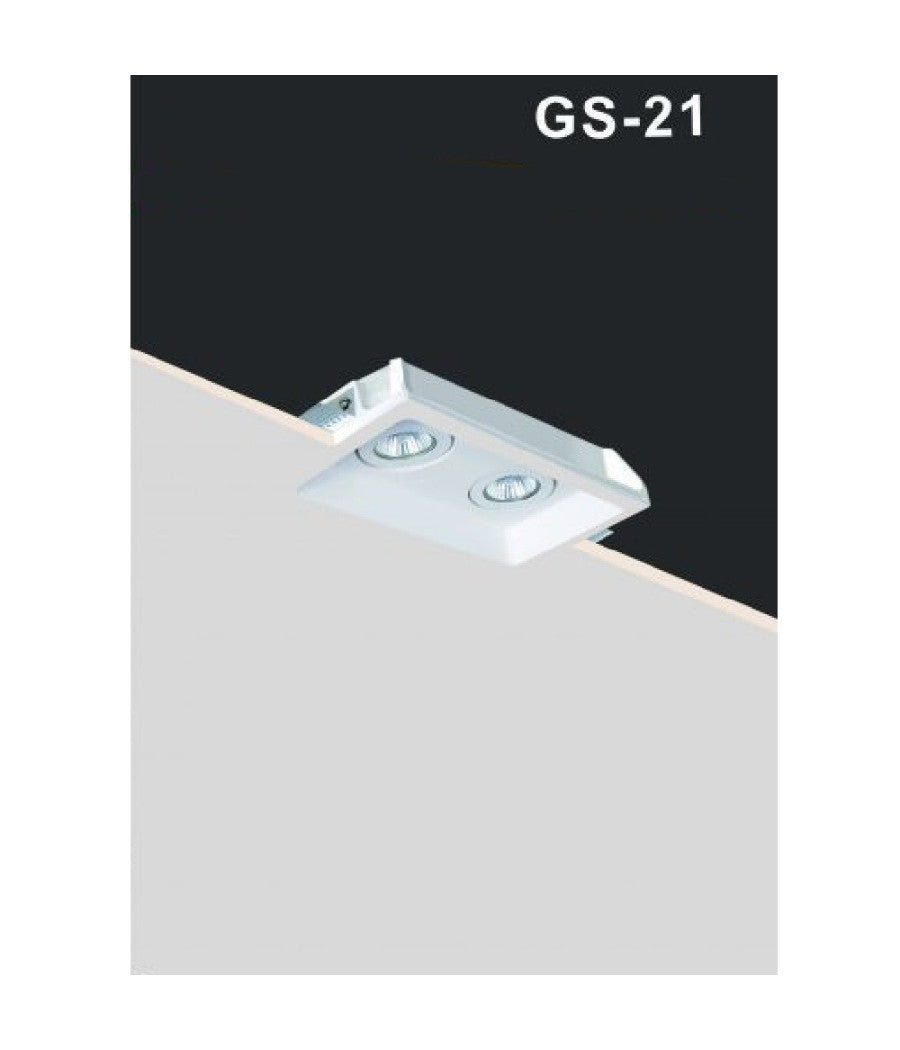 Portafaretto Incasso Gesso Doppio Orientabile A Scomparsa Portalampada Gu10 Gs21         