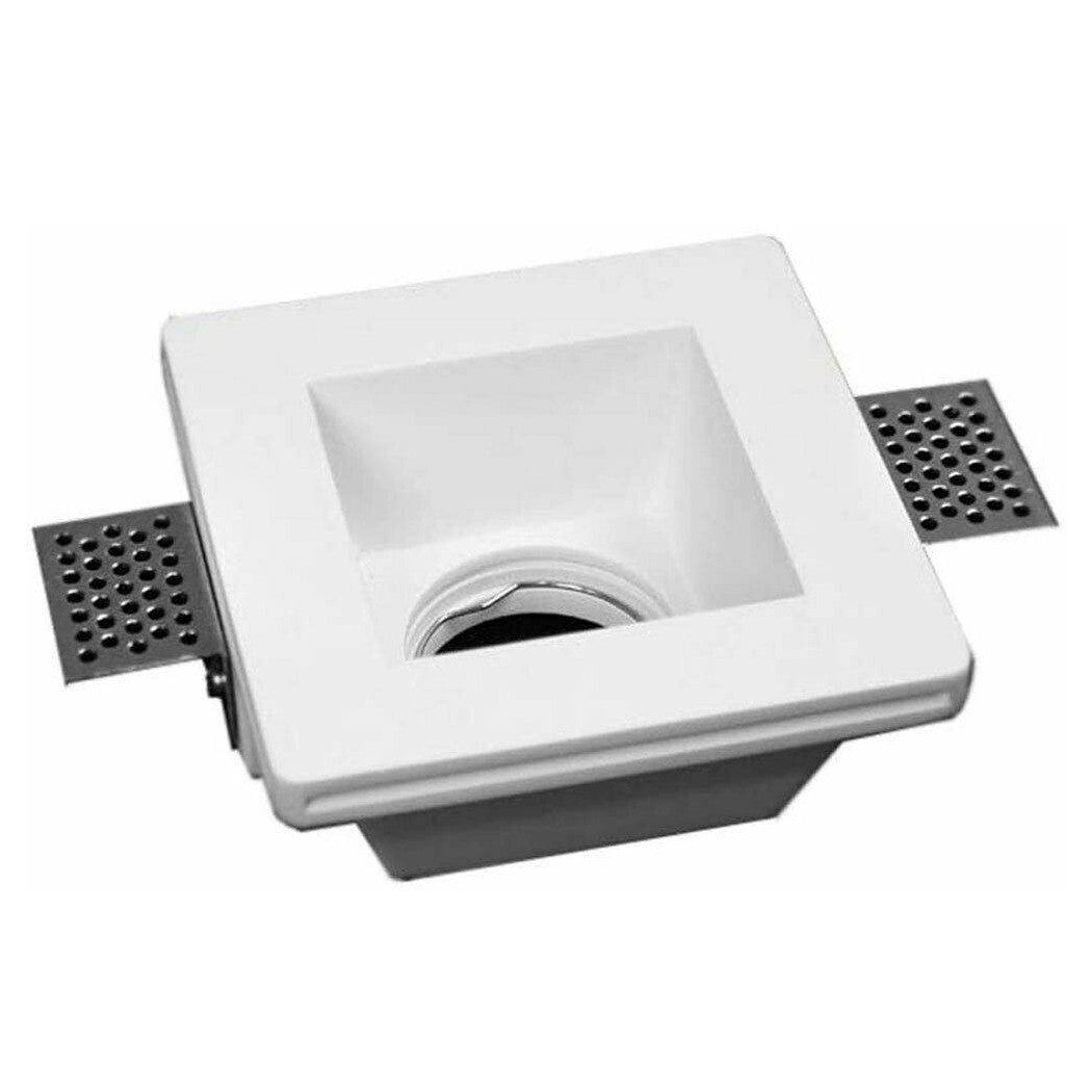Trade Shop - Portafaretto Incasso Gesso Scomparsa Quadrato 120x120mm Supporto Faretti Gs-01 -
