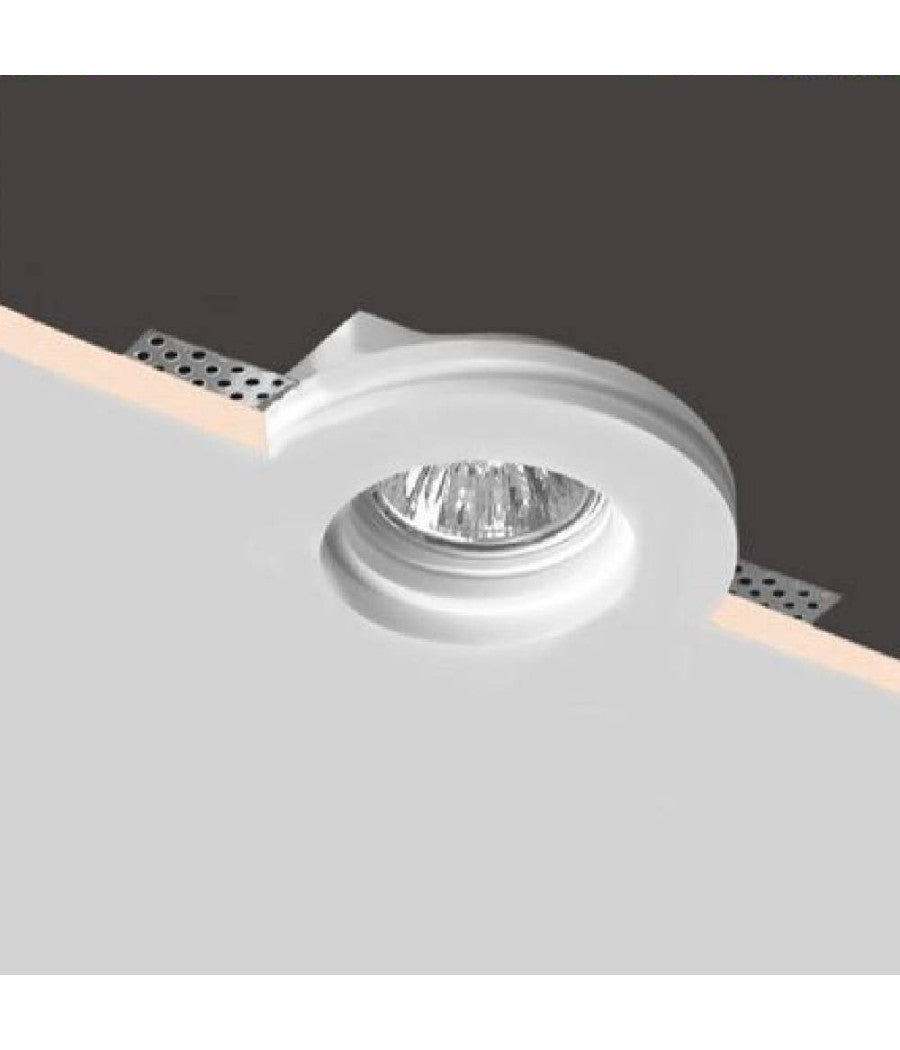 Portafaretto Incasso Gesso Scomparsa Tondo Foro 105mm Supporto Faretti Gu10 Gs04         