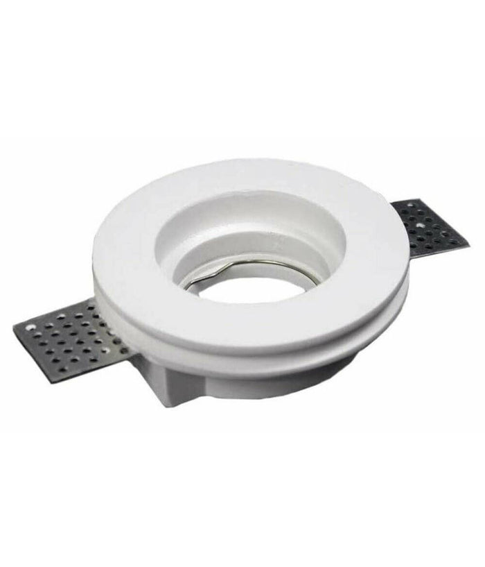 Portafaretto Incasso Gesso Scomparsa Tondo Foro 105mm Supporto Faretti Gu10 Gs04         