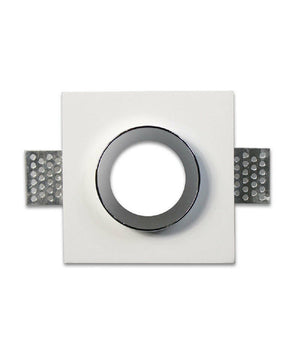 Portafaretto Incasso Gesso Verniciabile Quadrato 10x10 Cm Scomparsa Gu10 Gs-10         