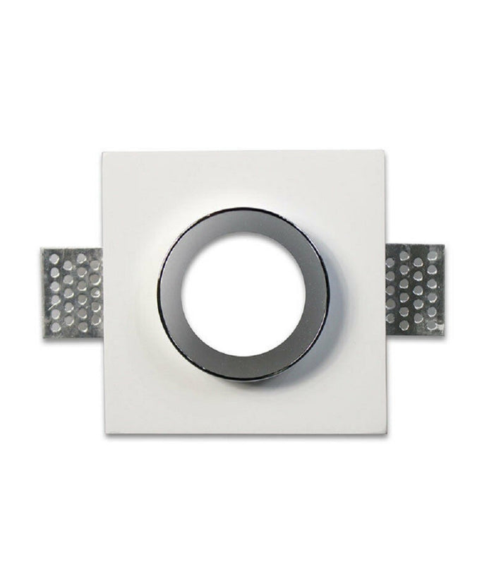 Portafaretto Incasso Gesso Verniciabile Quadrato 10x10 Cm Scomparsa Gu10 Gs-10         