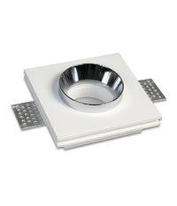 Portafaretto Incasso Gesso Verniciabile Quadrato 10x10 Cm Scomparsa Gu10 Gs-10         